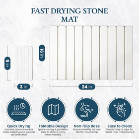 ROLLET diatomite-coasters-8x4 shield surfaces and absorb moisture for faster drying.