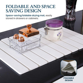 ROLLET fast-drying-diatomaceous-earth delivers rapid moisture pickup on dishes.