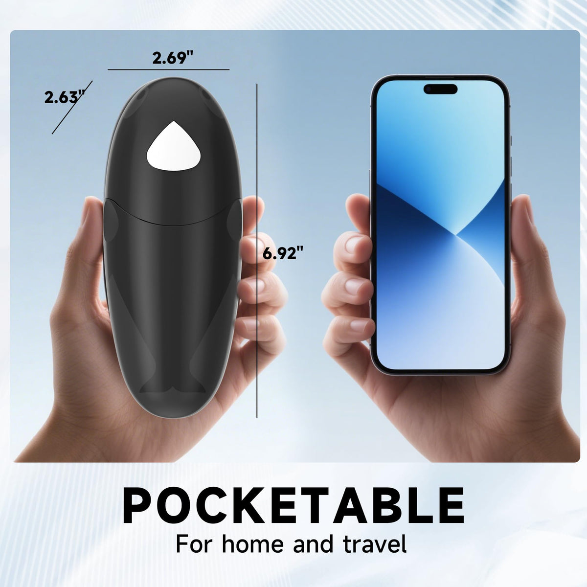 ROLWAY non-slip grip close-up emphasizes secure hold for seniors and limited mobility users
