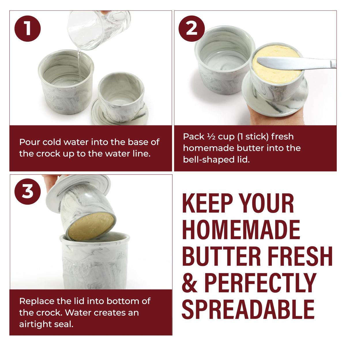Roman Ventures Dazey Butter Churner gift-ready packaging for cooking enthusiasts.