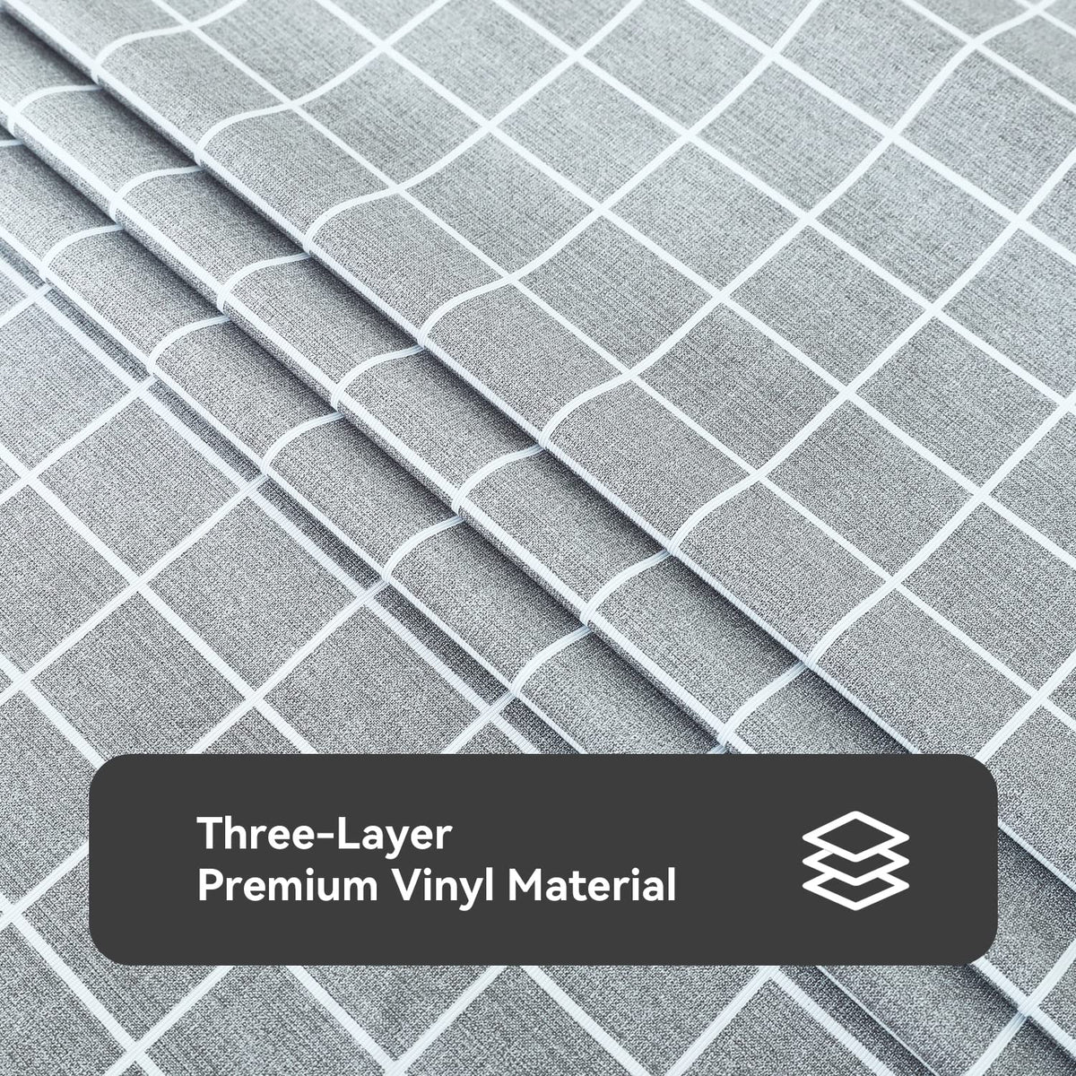 Romanstile 54x78 inch tablecloth in grey fits large tables and extends surface protection.