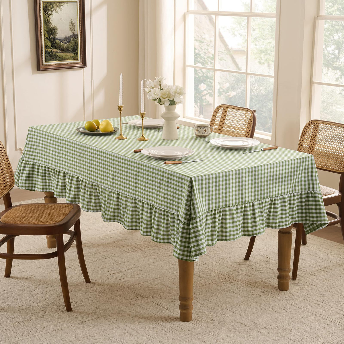 Romanstile camping dining tablecloth sage for versatile outdoor meals.