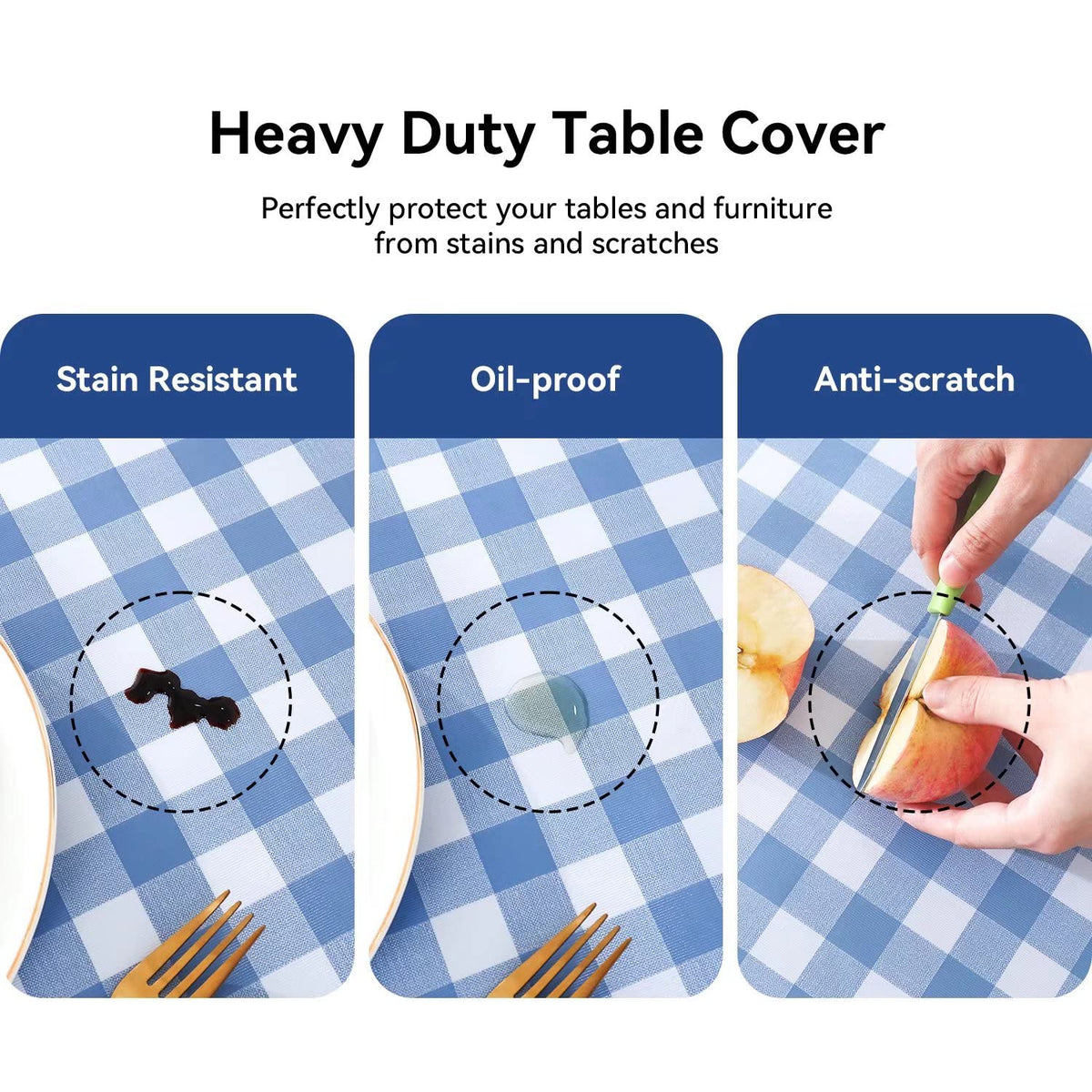 Romanstile plastic tablecloth is easy to wipe clean after meals.