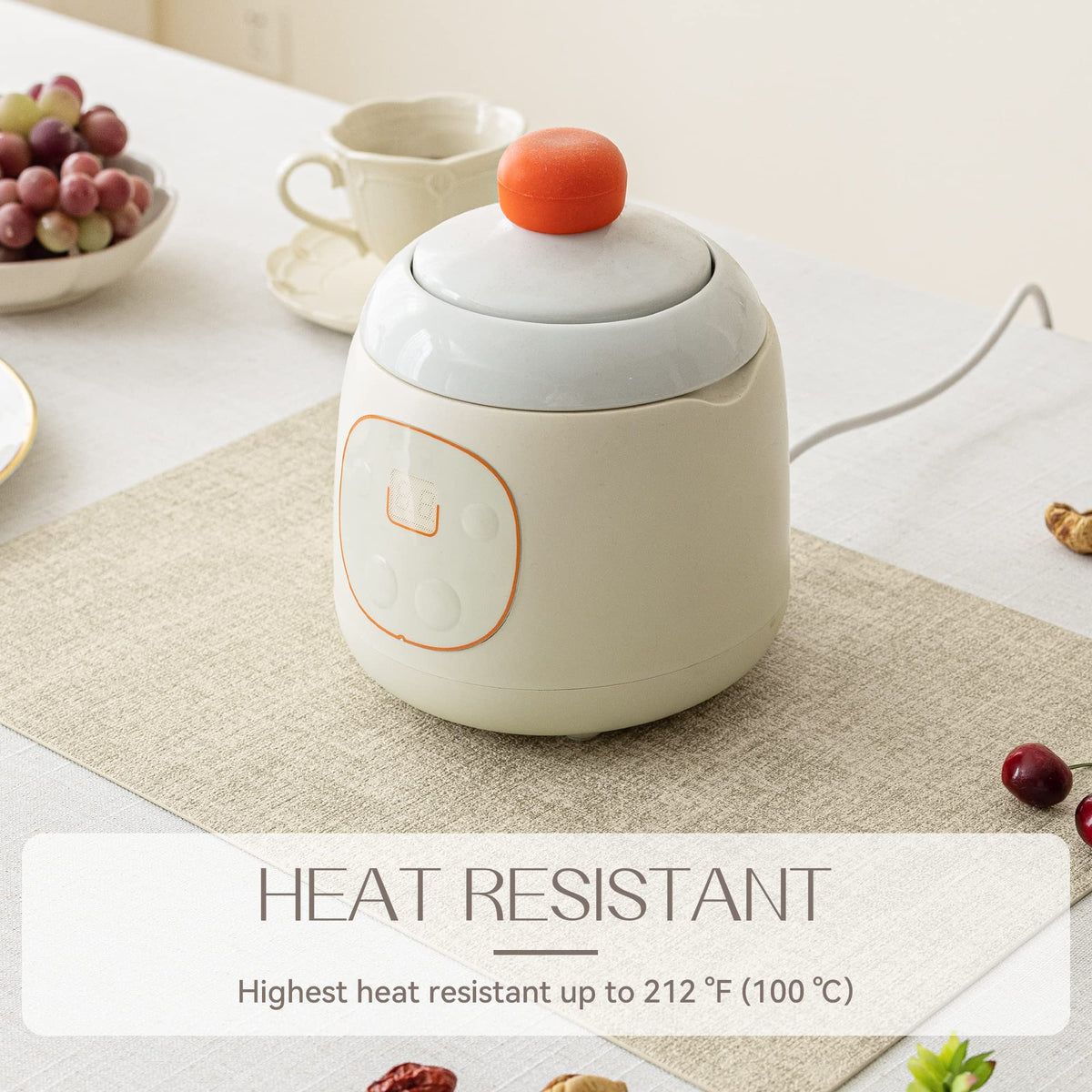 Romanstile faux-leather placemats beige waterproof surface keeps tables clean during meals.