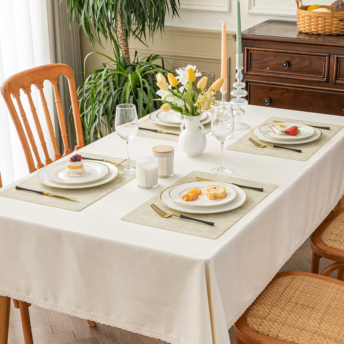 Romanstile placemats beige heat-resistant up to 100 C protects tabletops.
