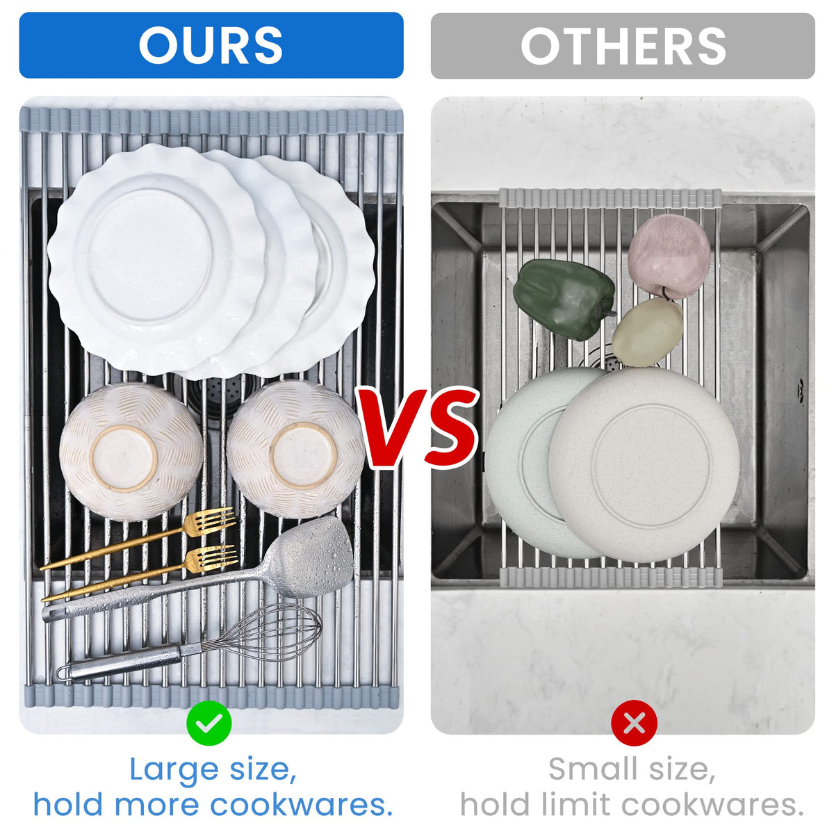 Romise heat-resistant rack withstands up to 400 degrees Fahrenheit for prep tasks.