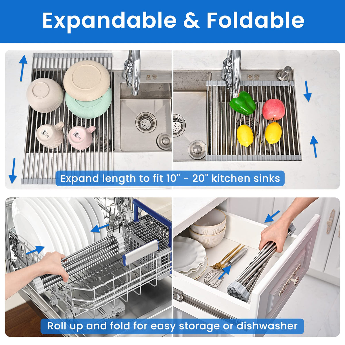 Romise stainless-steel rods provide heavy-duty support up to 22 lbs.