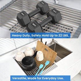 Romise BPA-free silicone-wrap rack safe for fruits and vegetables.
