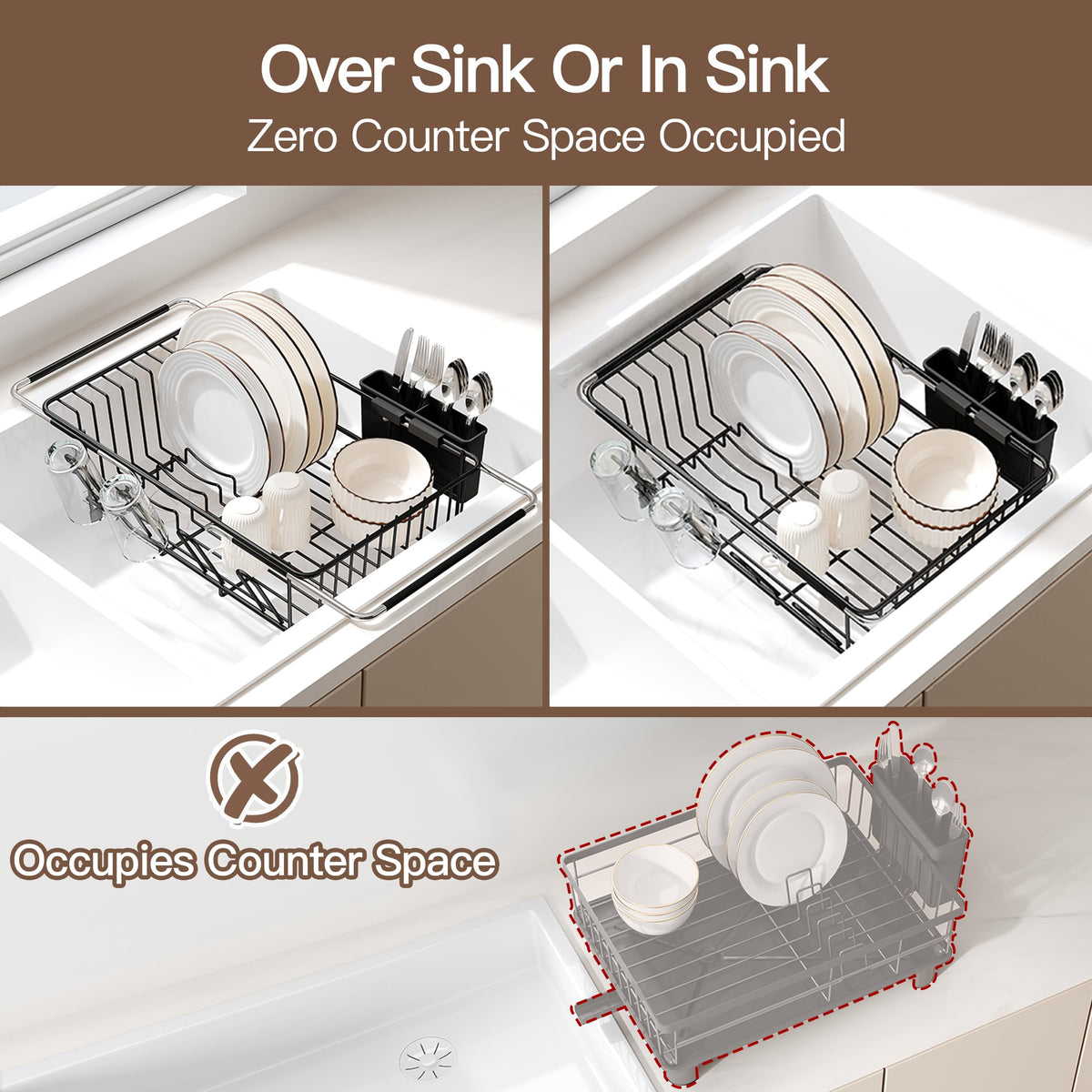 Romision 304 stainless steel construction resists rust for lasting kitchen use.