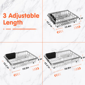 Romision stainless-steel dish drainer secures utensils with a removable holder.