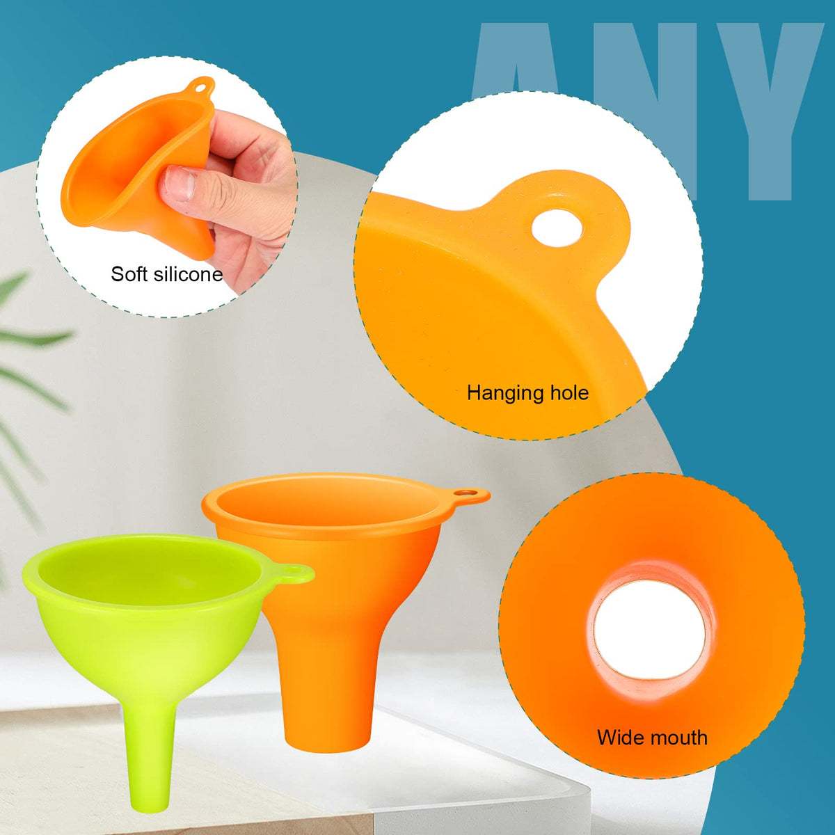 Romooa large funnel 9 cm diameter convenient for sauces and oils