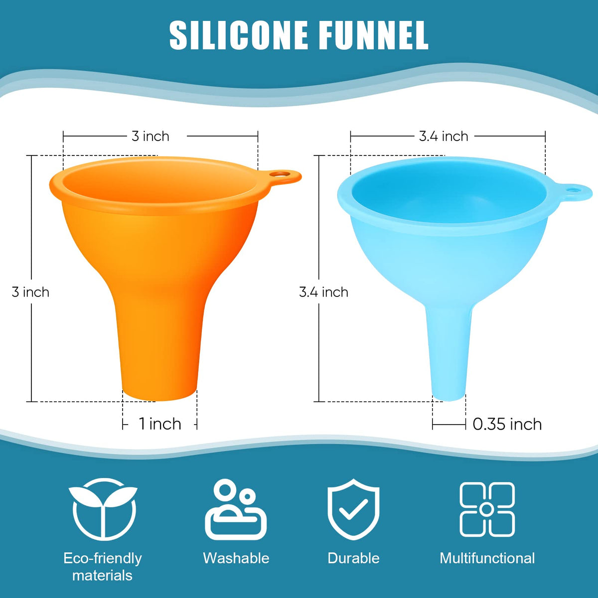 Romooa small funnel 8 cm diameter for precise filling of spice jars