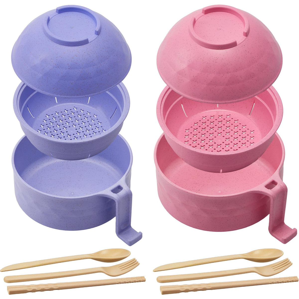 Romooa two-set ramen bowls designed for fast dorm meals.