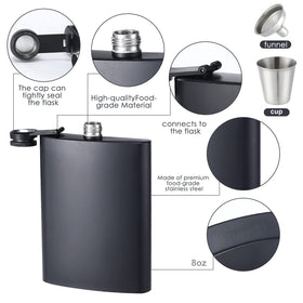 ROMROC flask with funnels and cups for quick refills and sharing.