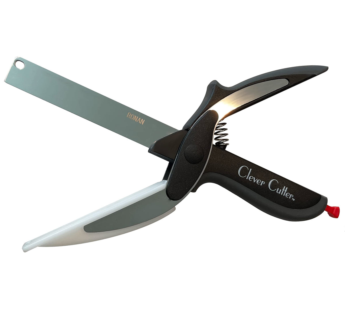 Ronan Clever Cutter demonstrates the razor sharp blade for fast, precise slicing.