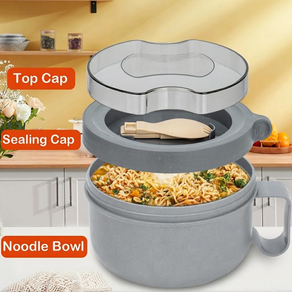 Ronanemon bowl's steam vent reduces splatter during reheating.