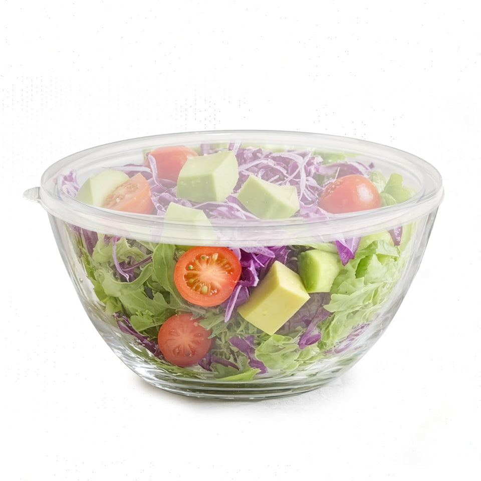 Ronanemon 5-quart deep glass bowl with lid for easy fermentation monitoring.