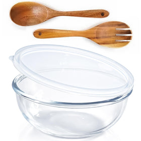 Ronanemon 6.2 quart glass mixing bowl with lid for large batch prep.