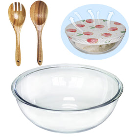 Ronanemon 6.5QT glass bowl with lid for sourdough monitoring and even rise.