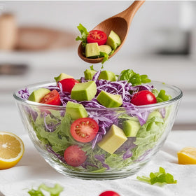 Ronanemon durable borosilicate glass bowl with a smooth interior.