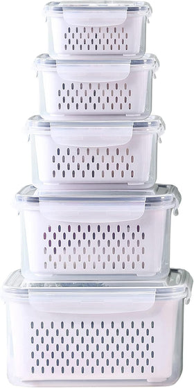 Ronanemon 800ml fridge container with lid for organized produce