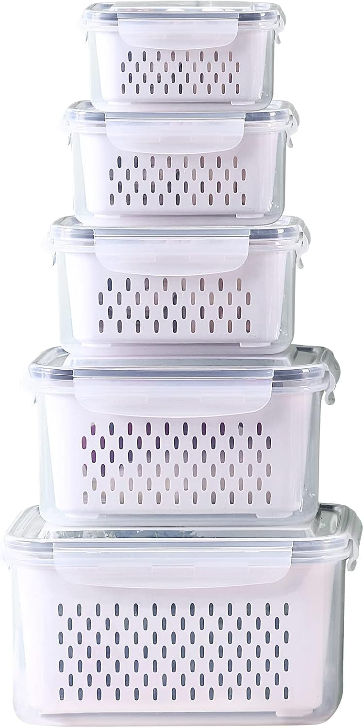 Ronanemon 800ml fridge container with lid for organized produce