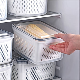Ronanemon fridge basket filter used as a built-in colander for washing produce