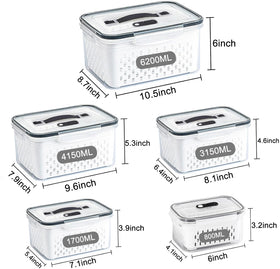 Ronanemon 6200ml container stores large portions of meat or produce.