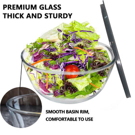 Ronanemon glass bowl lid keeps ingredients fresh during storage.