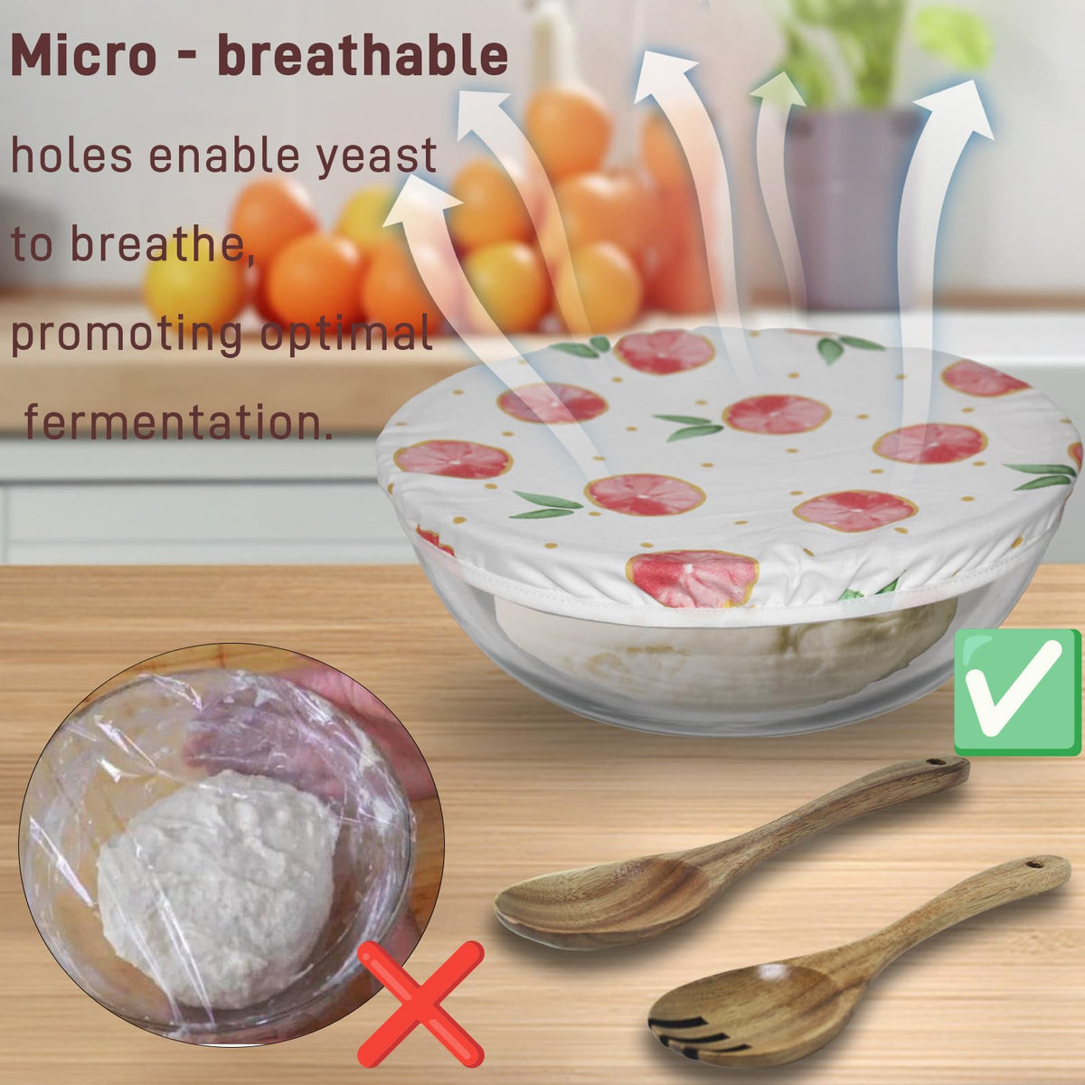Ronanemon glass bowl with thickened edges for secure handling during mixing.