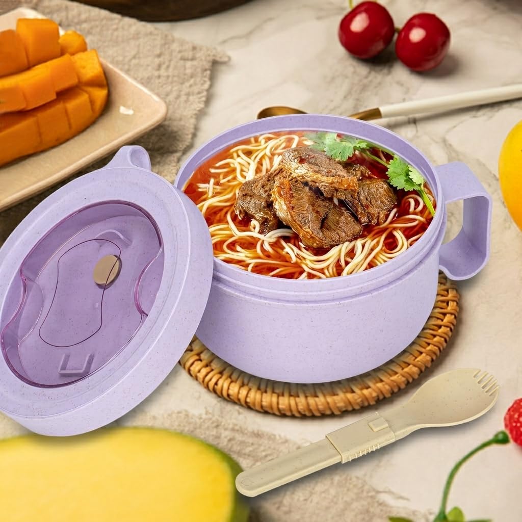 Ronanemon lavender purple mug, vibrant color and versatile for soups, cereals, or oatmeal.