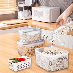 Ronanemon fridge containers with lids and strainer for easy washing.