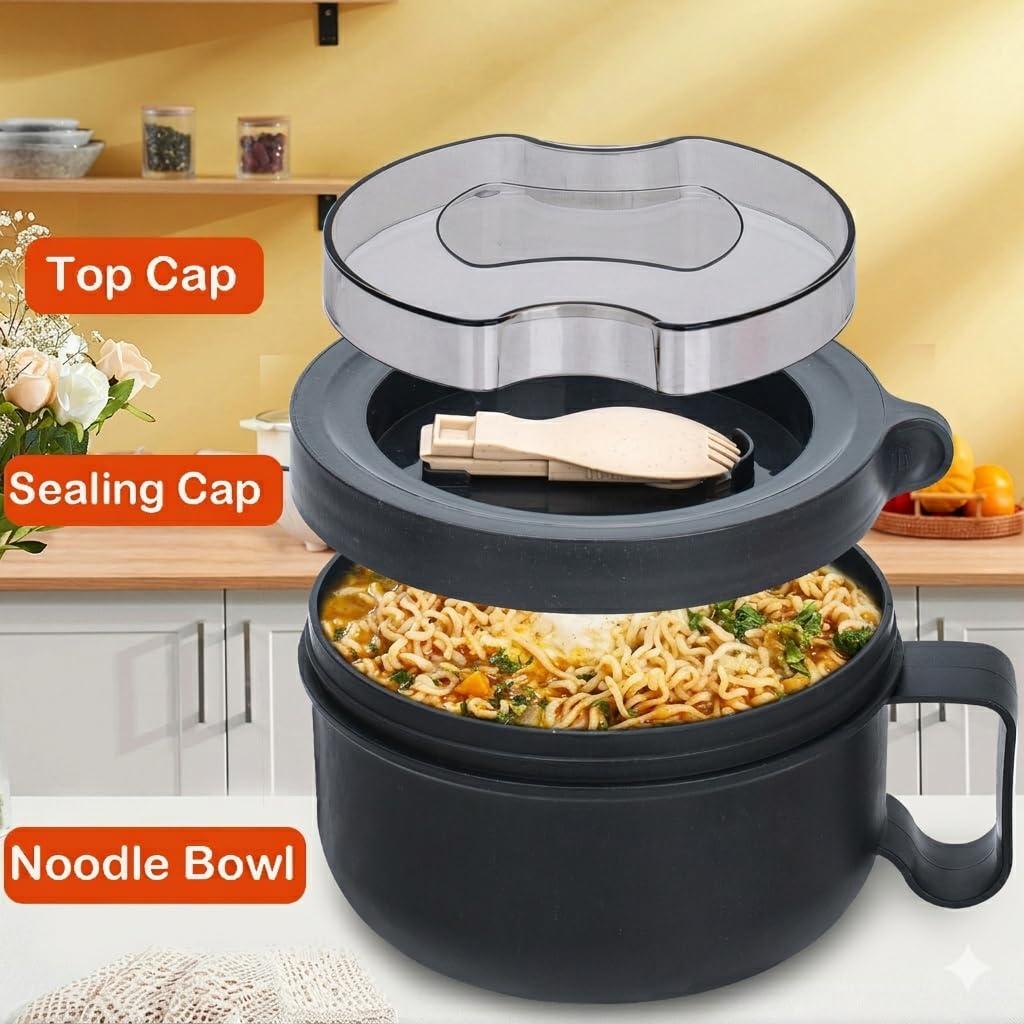 Ronanemon ramen bowl 850ml capacity suits soups, noodles and meals.