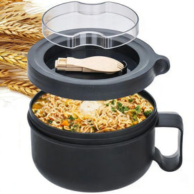 Ronanemon ramen bowl lid with steam outlet for splash-free heating.