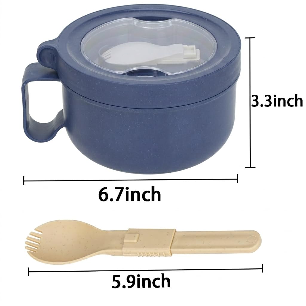 Ronanemon sapphire blue soup mug side view for everyday meals.