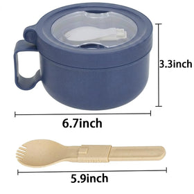 Ronanemon sapphire blue soup mug side view for everyday meals.