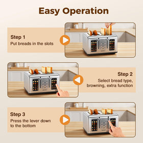RONGBEST 4-Slice Toaster cord storage keeps counters neat.
