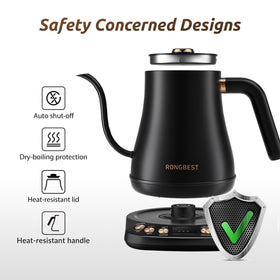 RONGBEST stainless steel inner and lid for durability and easy cleaning.