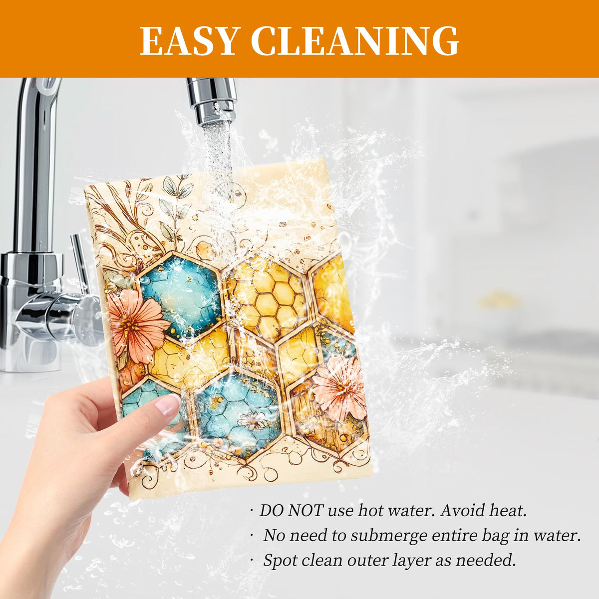 Ronxzas Beeswax Bread Bags easy to clean with cool water and mild soap.