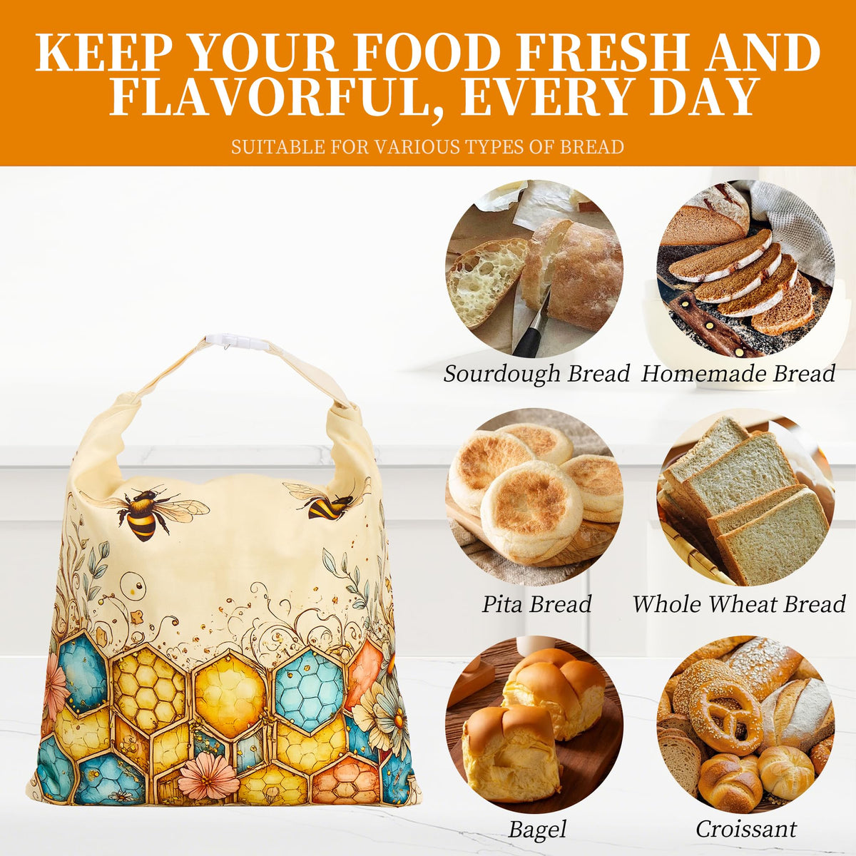 Ronxzas Beeswax Bread Bags eco-friendly materials provide sustainable storage.