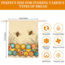 Ronxzas Beeswax Bread Bags 13x17 size fits large loaves for versatile storage.