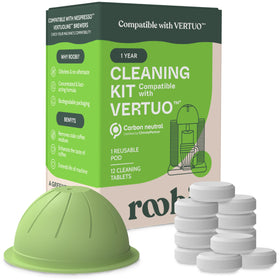 Roobi cleaning kit packaging for VertuoLine supports eco-friendly maintenance
