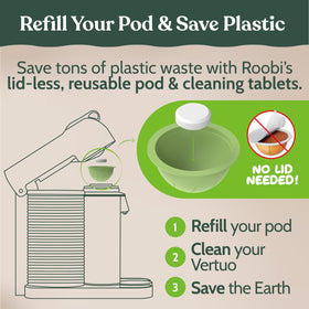 Roobi cleaning tablets 12-pack ready for VertuoLine cleaning