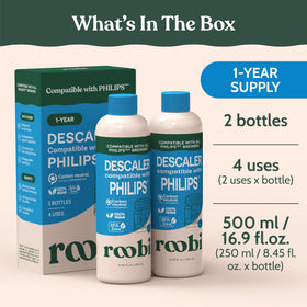 Roobi descaling action improves coffee flavor by removing residues
