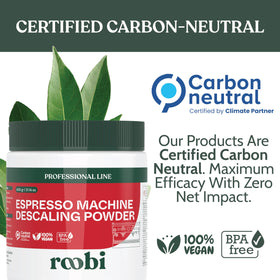 Roobi descaling powder is compatible with Breville and Nespresso.