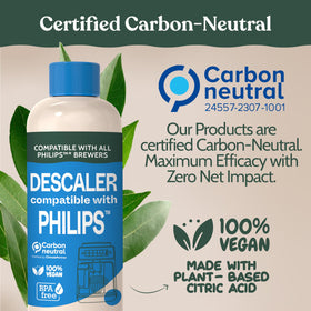 Roobi eco-friendly descaler packaging highlighting sustainable, BPA-free solution