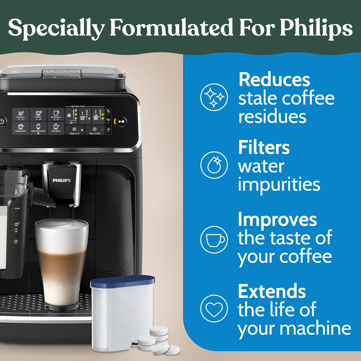 Roobi espresso machine maintenance kit keeps Philips Saeco brewer running smoothly
