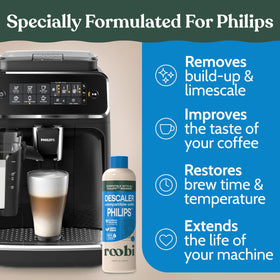 Roobi odor-free cleaner experience showing fresh-tasting coffee after cleaning