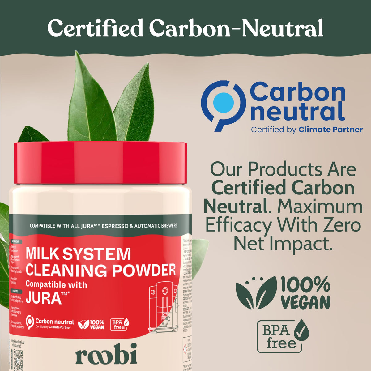 Roobi odor-free cleaning leaves fresh coffee aroma