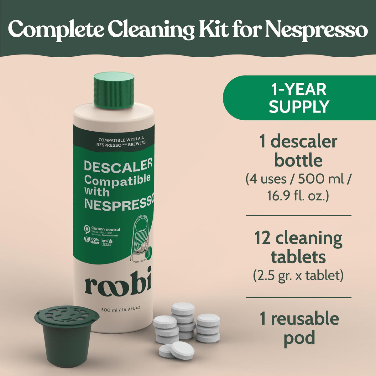 Roobi Originaline compatibility ensures safe use across multiple Nespresso models